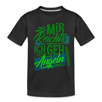 Angeln Angler - Kinder Premium Bio T-Shirt - Schwarz - Vorne