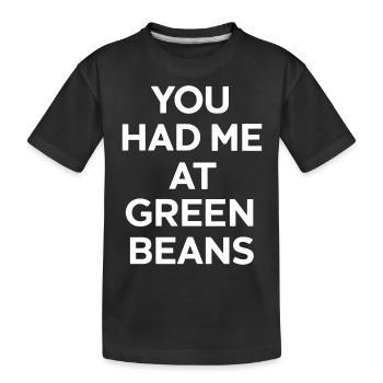 Grüne Bohnen - Kinder Premium Bio T-Shirt - Schwarz - Vorne