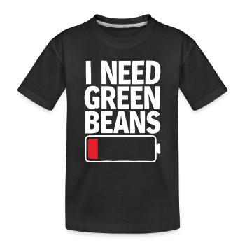 Grüne Bohnen - Kinder Premium Bio T-Shirt - Schwarz - Vorne