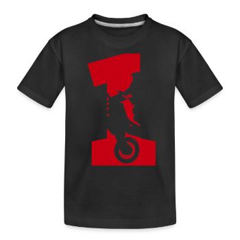 Motorrad 1 Biker - Kinder Premium Bio T-Shirt - Schwarz - Vorne