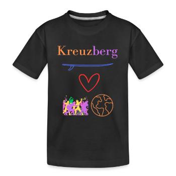 Kreuzberg 36, Kiez - Boof - Hood, Berlin Kreuzberg - Kinder Premium Bio T-Shirt - Schwarz - Vorne