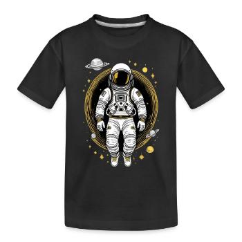 Astronaut im Weltall - Kinder Premium Bio T-Shirt - Schwarz - Vorne
