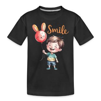 T-shirt "Sourire Enfantin - Sourire et Joie" - T-shirt bio Premium Enfant - noir - Devant