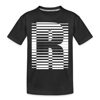 INITIAL R - Kids' Premium Organic T-Shirt - black - Front
