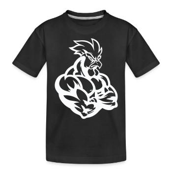 Rooster Comic - Kids' Premium Organic T-Shirt - black - Front