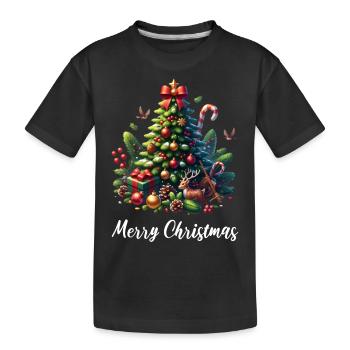 Christmas Tree Xmas Merry Christmas - Kids' Premium Organic T-Shirt - black - Front