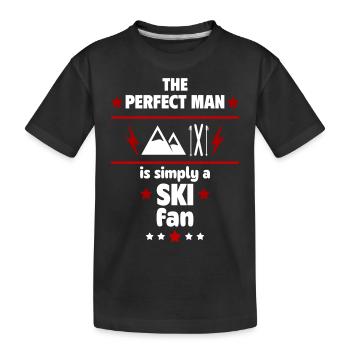 L’homme parfait est tout simplement un fan de ski - T-shirt bio Premium Enfant - noir - Devant