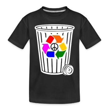 Peace Recycling Peacezeichen - Kinder Premium Bio T-Shirt - Schwarz - Vorne
