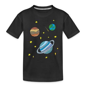 Galaxy - Kids' Premium Organic T-Shirt - black - Front