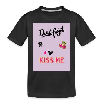 Embrasse-moi mignon SAC - T-shirt bio Premium Enfant - noir - Devant