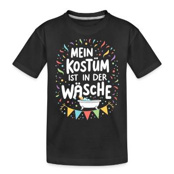 Waschtag Fasching Kostüm - Kinder Premium Bio T-Shirt - Schwarz - Vorne
