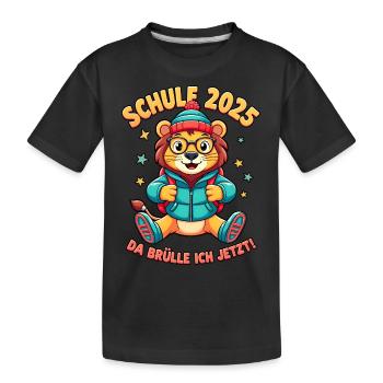 Schulkind 2025 - Junge Einschulung - Kinder Premium Bio T-Shirt - Schwarz - Vorne