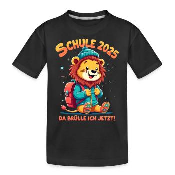Schulkind 2025 - Junge Einschulung - Kinder Premium Bio T-Shirt - Schwarz - Vorne