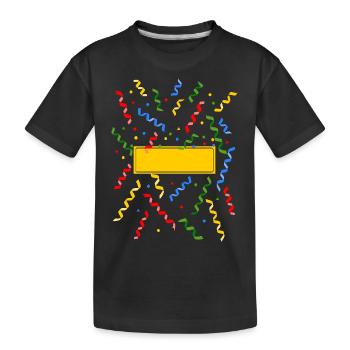 Confetti Streamers Carnival Costume Place Sign - Kids' Premium Organic T-Shirt - black - Front