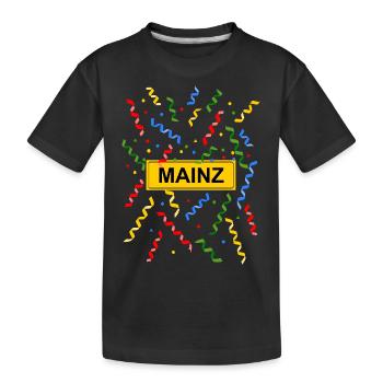 Mainz Mainzer Fastnacht Konfetti Kostüm Ortsschild - Kinder Premium Bio T-Shirt - Schwarz - Vorne