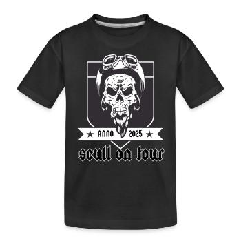 Scull on tour - Kids' Premium Organic T-Shirt - black - Front