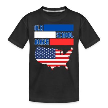 OLD SCHOOL BIKER US - Kinder Premium Bio T-Shirt - Schwarz - Vorne