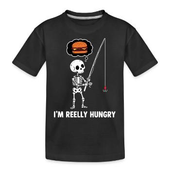 I'm Reelly Hungry - Kids' Premium Organic T-Shirt - black - Front