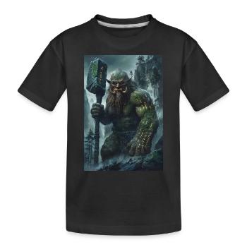 Riese Mythologie Giant Geschenk - Kinder Premium Bio T-Shirt - Schwarz - Vorne