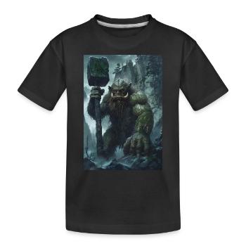 Riese Fabelwesen Mythologie Geschenk - Kinder Premium Bio T-Shirt - Schwarz - Vorne