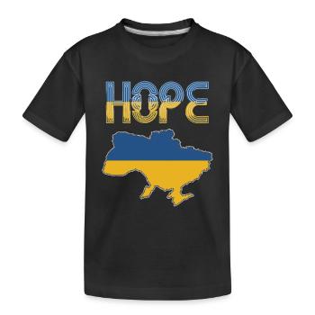 Hoffnung für die Ukraine – Patriotisches Unterstützungsdesign - Kinder Premium Bio T-Shirt - Schwarz - Vorne
