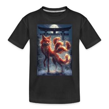 Fuchsfee China Mythologie Geschenk - Kinder Premium Bio T-Shirt - Schwarz - Vorne