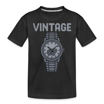 A silver-coloured vintage watch exudes flair - Kids' Premium Organic T-Shirt - black - Front