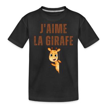 j'aime la girafe - T-shirt bio Premium Enfant - noir - Devant