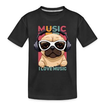 I love music - Kinder Premium Bio T-Shirt - Schwarz - Vorne