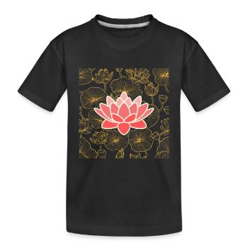 Lotus in Leichtigkeit - stille Kraft sichtbar - Kinder Premium Bio T-Shirt - Schwarz - Vorne