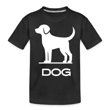 Minimalist Dog Silhouette Pet Lover Design - Kids' Premium Organic T-Shirt - black - Front
