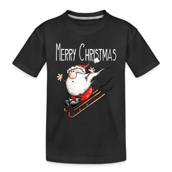 Merry Christmas Santa Claus - X-Mas - Kids' Premium Organic T-Shirt - black - Front
