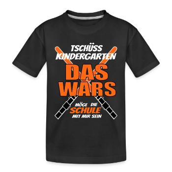 Schulanfänger - Kinder Premium Bio T-Shirt - Schwarz - Vorne