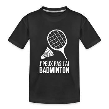 Badminton - T-shirt bio Premium Enfant - noir - Devant