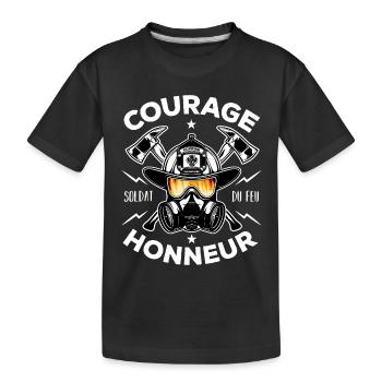 Soldat du feu Courage Honneur Cadeau Pompier - T-shirt bio Premium Enfant - noir - Devant