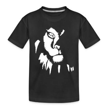 Weißer Löwe im Schatten - Kinder Premium Bio T-Shirt - Schwarz - Vorne