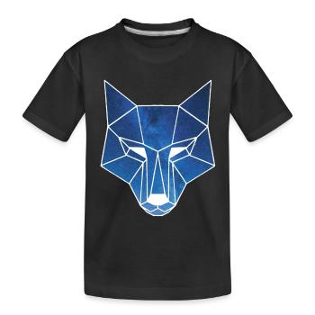 Loup blanc et ciel étoilé - T-shirt bio Premium Enfant - noir - Devant