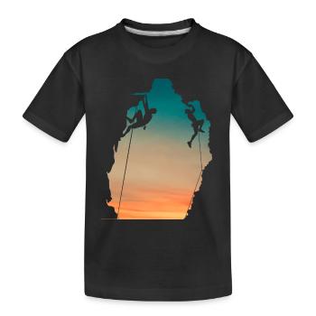 Couchersoleil falaise grimpeurs - T-shirt bio Premium Enfant - noir - Devant
