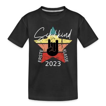 Schulkind 2023 1. Klasse - Kinder Premium Bio T-Shirt - Schwarz - Vorne