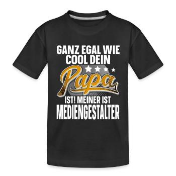 Mediengestalter Papa Vater Vatertag Cooler Papa - Kinder Premium Bio T-Shirt - Schwarz - Vorne