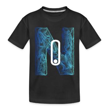 Pas de lettre N Nom Pas de ligne fine sur le terrain Geo - T-shirt bio Premium Enfant - noir - Devant