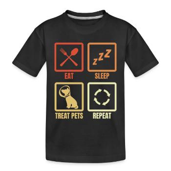 Manger Dormir Soigner les animaux - T-shirt bio Premium Enfant - noir - Devant