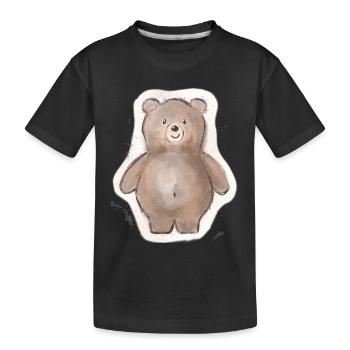 Dicker Bär - Kinder Premium Bio T-Shirt - Schwarz - Vorne