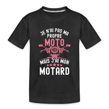Femme fiancée copine d un motard - T-shirt bio Premium Enfant - noir - Devant