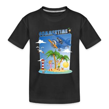 Image d’été colorée et joyeuse - T-shirt bio Premium Enfant - noir - Devant