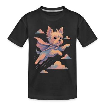 Super chien Yorkshire Terrier Cape Cape cadeau - T-shirt bio Premium Enfant - noir - Devant