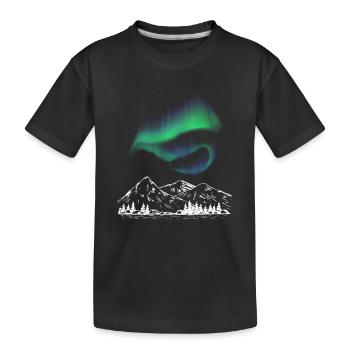 Aurora Alpenkarte - Kinder Premium Bio T-Shirt - Schwarz - Vorne