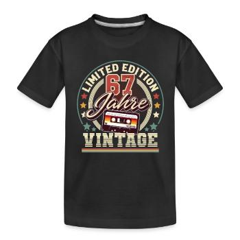 67. Geburtstag Vintage Audiokassette 67 Jahre - Kinder Premium Bio T-Shirt - Schwarz - Vorne