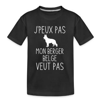 Jpeux pas mon Berger Belge veut pas - T-shirt bio Premium Enfant - noir - Devant