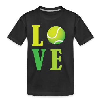 Ich liebe Tennis - Kinder Premium Bio T-Shirt - Schwarz - Vorne